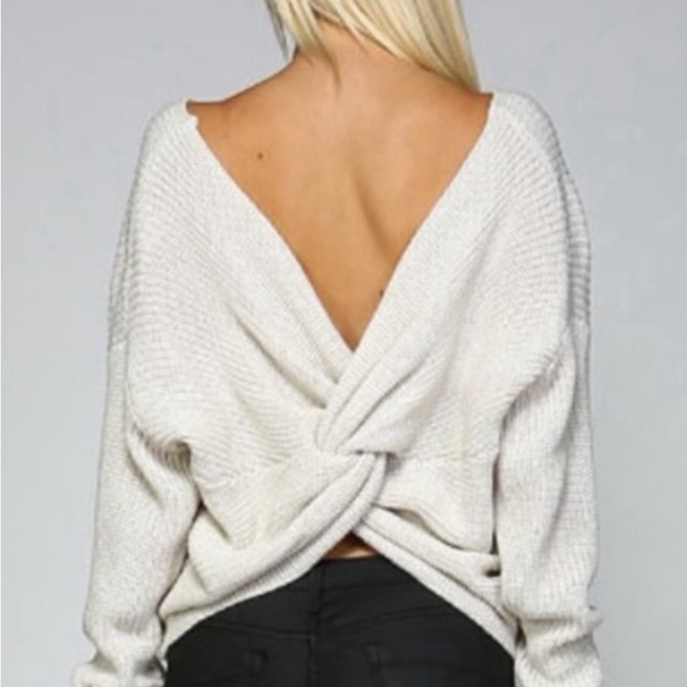 Main Strip Twist Back Sweater